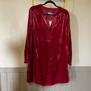Anthropologie Velvet Tunic Mini Dress (RASPBERRY COLOR ONLY)